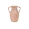12" Pink Antique-Style Ceramic Vase with Handles